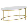 42" Wide Oval Coffee Table with Faux Marble Top N38901