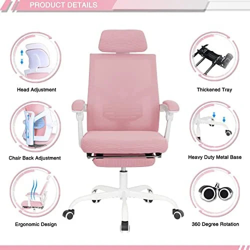 Ergonomic Mesh Office Chair with Headrest and Wheels M220