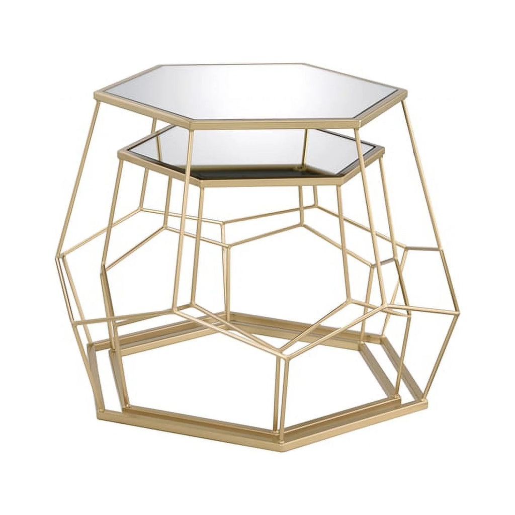 2-Piece Metal Nesting Accent Table Set L98588