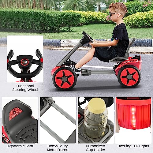 12V Battery Powered Ride on Toy with Adjustable Seat & LED Lights J91148