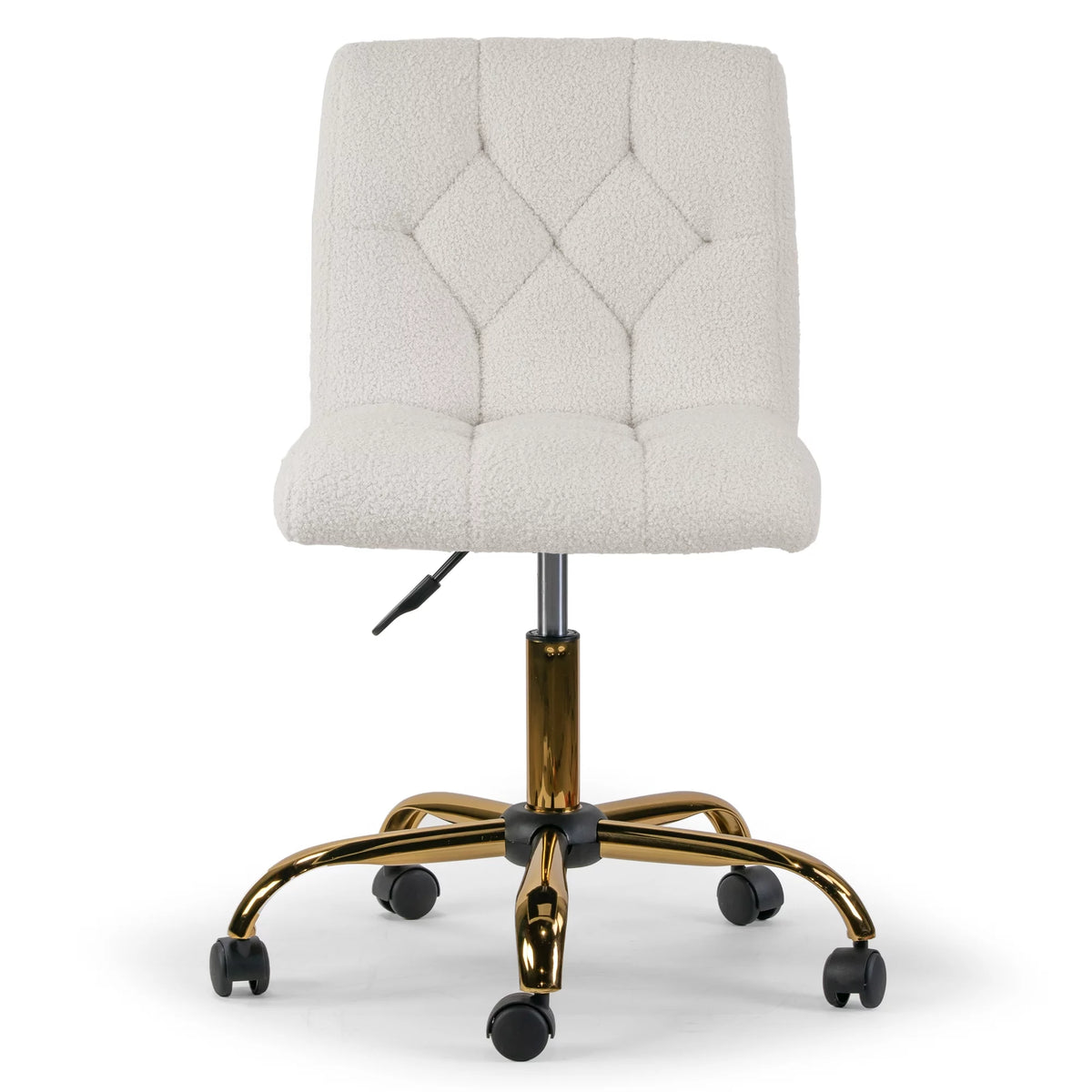 Cream Gold Fabric File Cabinet with Lock and Wheels E2634