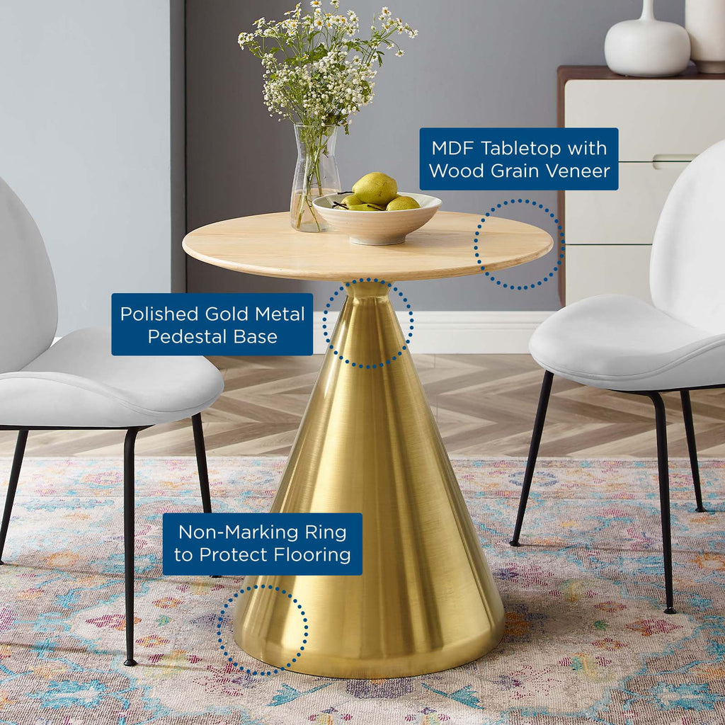 Round Wood Metal Dining Table S927