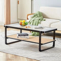 Rustic Natural Wood Rattan Coffee Table G403