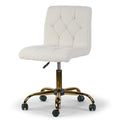 Cream Gold Fabric File Cabinet with Lock and Wheels E2634