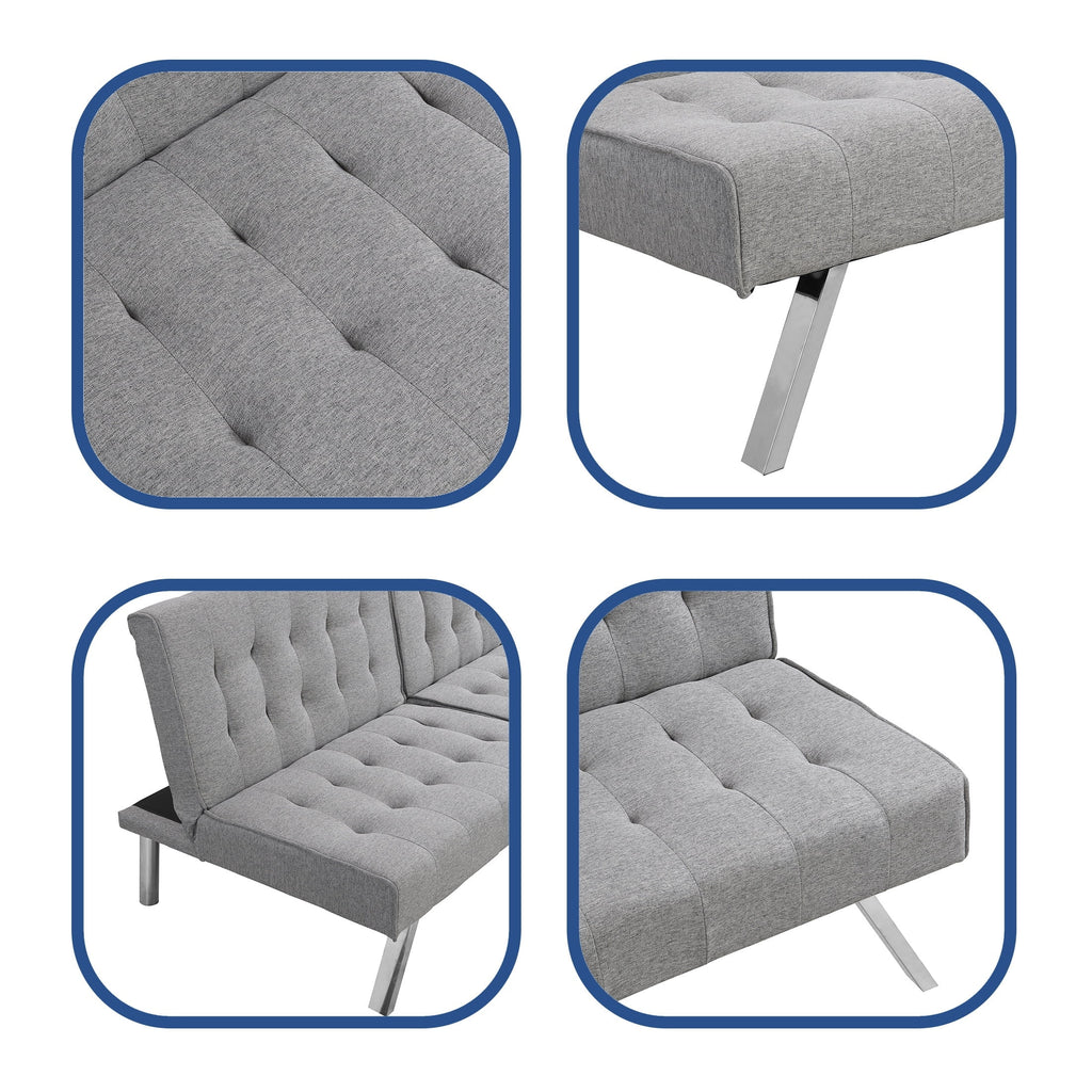 Black Wood Frame Futon Sofa Bed K1557
