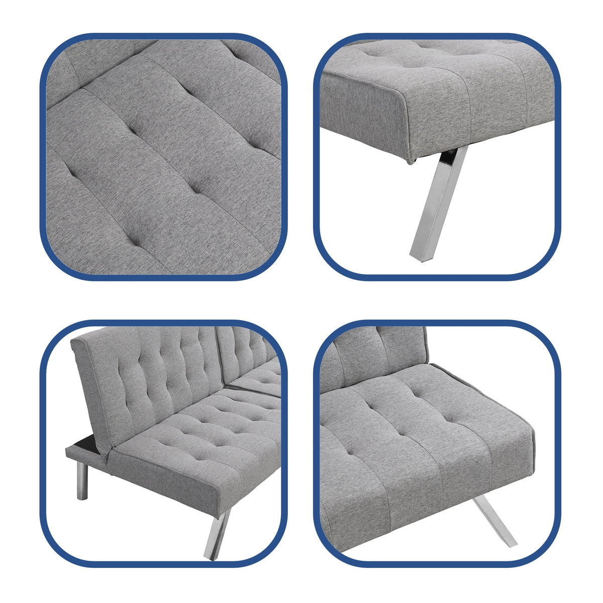 Black Wood Frame Futon Sofa Bed K1557