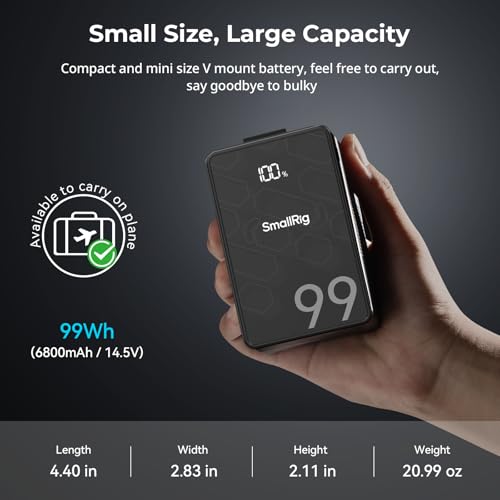 99Wh 6800mAh V Mount Battery with USB-C D-TAP USB-A Dual DC Ports OLED Screen Q227414