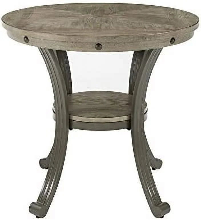 Metal and Wood Round Accent Table X674807