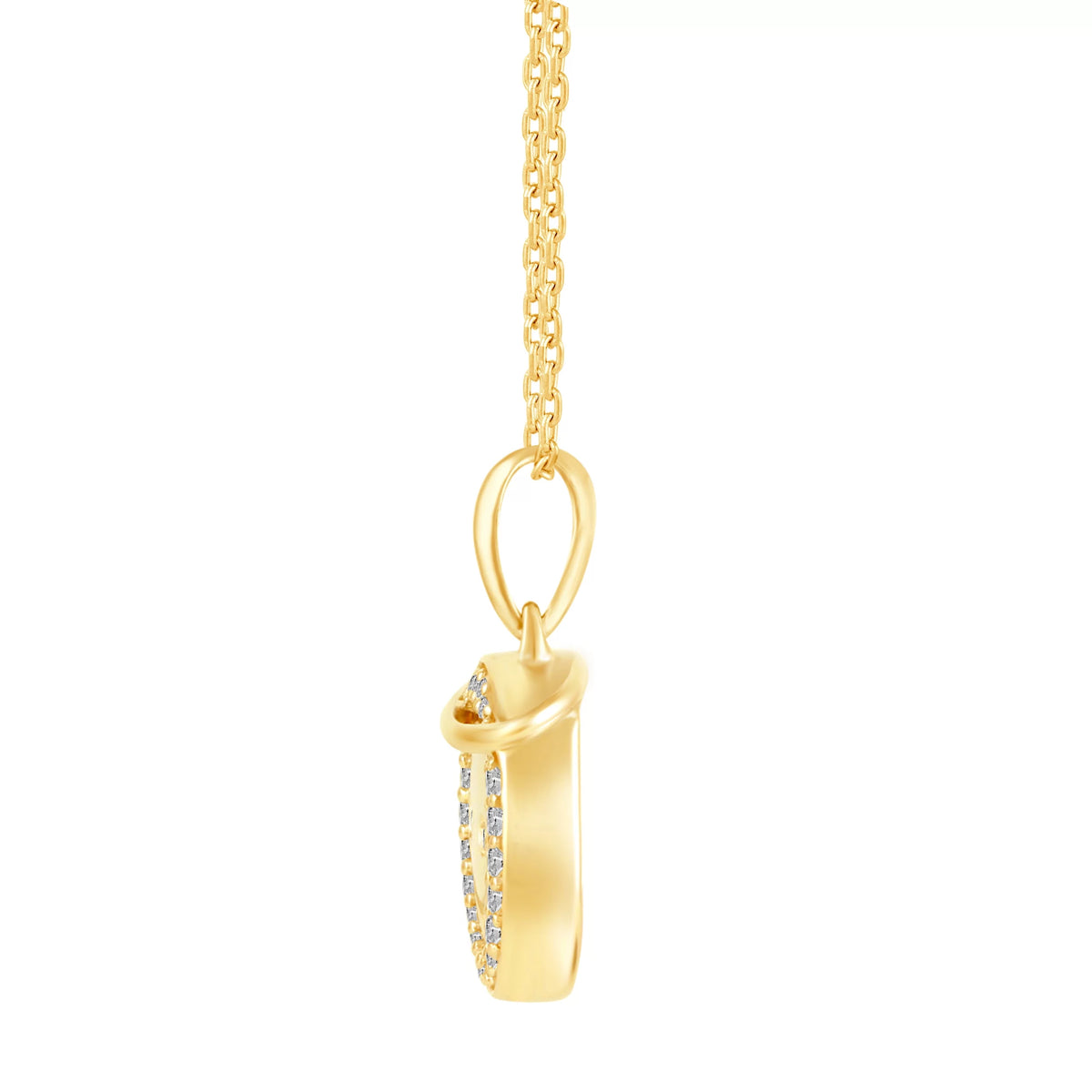 925 Sterling Silver Yellow Gold Face Pendant Necklace Y94334