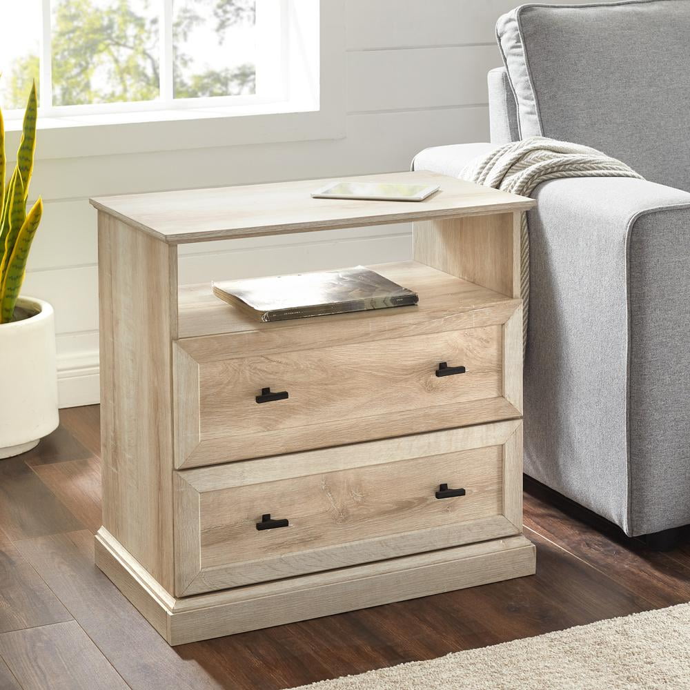 2-Drawer White Oak Nightstand L1759