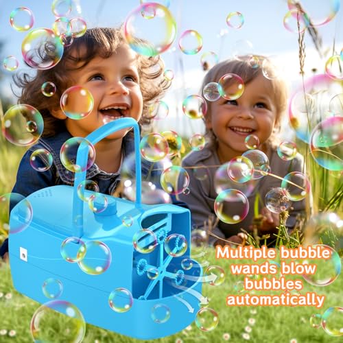 Automatic Bubble Machine with 2 Speeds and 6 Wands Y82017