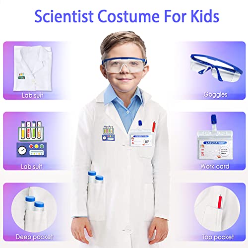 Science Kit with Lab Coat Costume, 70+ PCS DIY STEM Projects Y537063