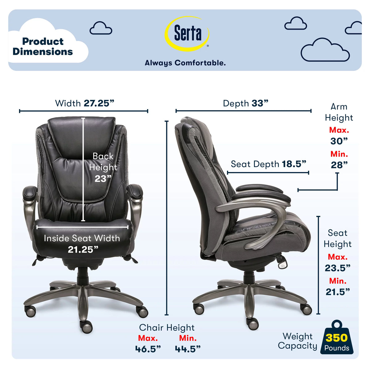 Black Bonded Leather Big & Tall Office Chair V59332