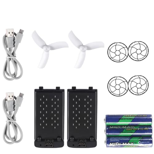 Mini Drone Accessories with 2 Batteries, 2 Charging Cables, AAA Batteries, 2 Protective Covers B9748