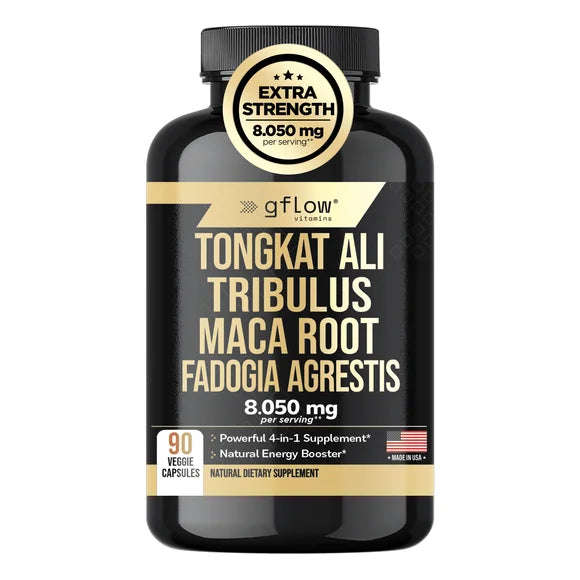 Tongkat Ali Extract 8050mg with Tribulus Terrestris, Maca Root and Fadogia Agrestis Vegan Capsules W6974