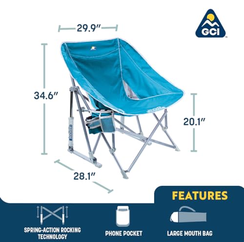 Collapsible Folding Rocking Chair with Drink Holder & Carry Bag I712
