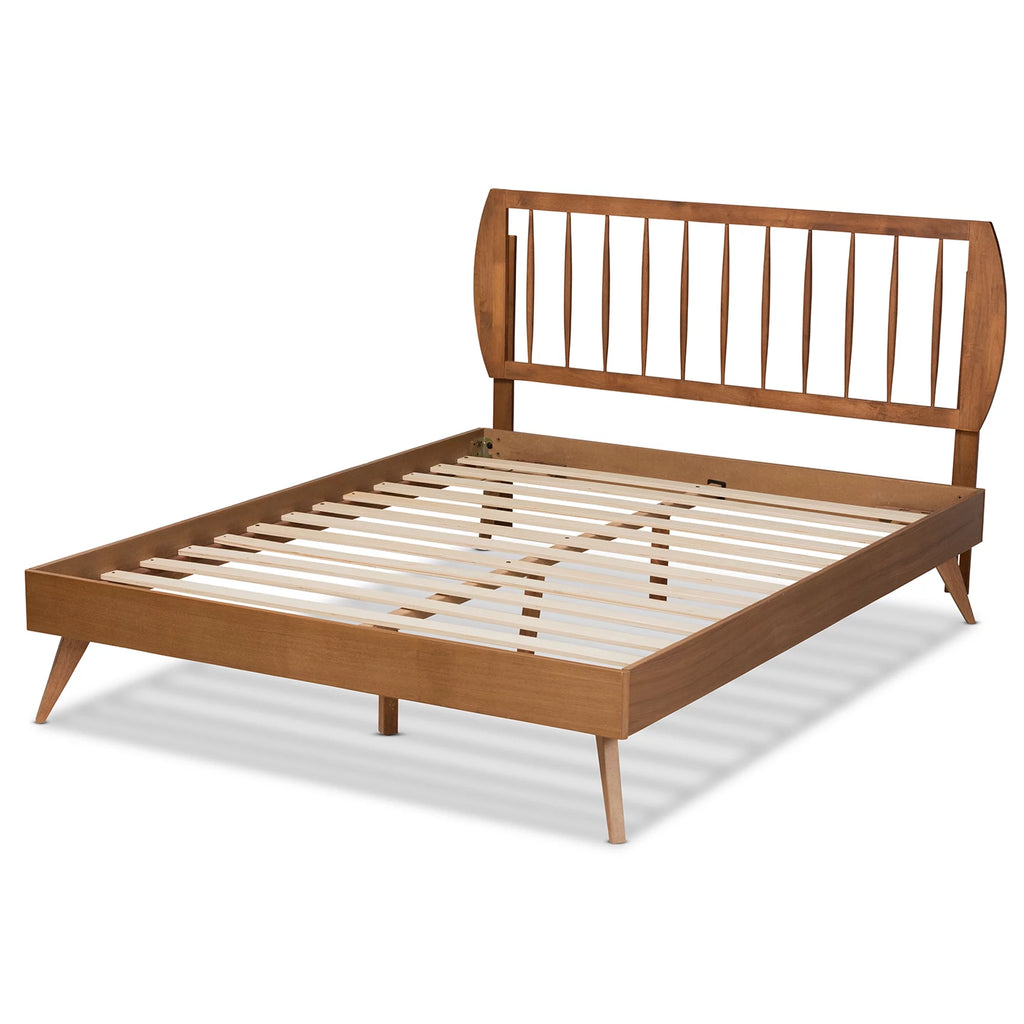 Queen Walnut Brown Engineered Wood Platform Bed G22801