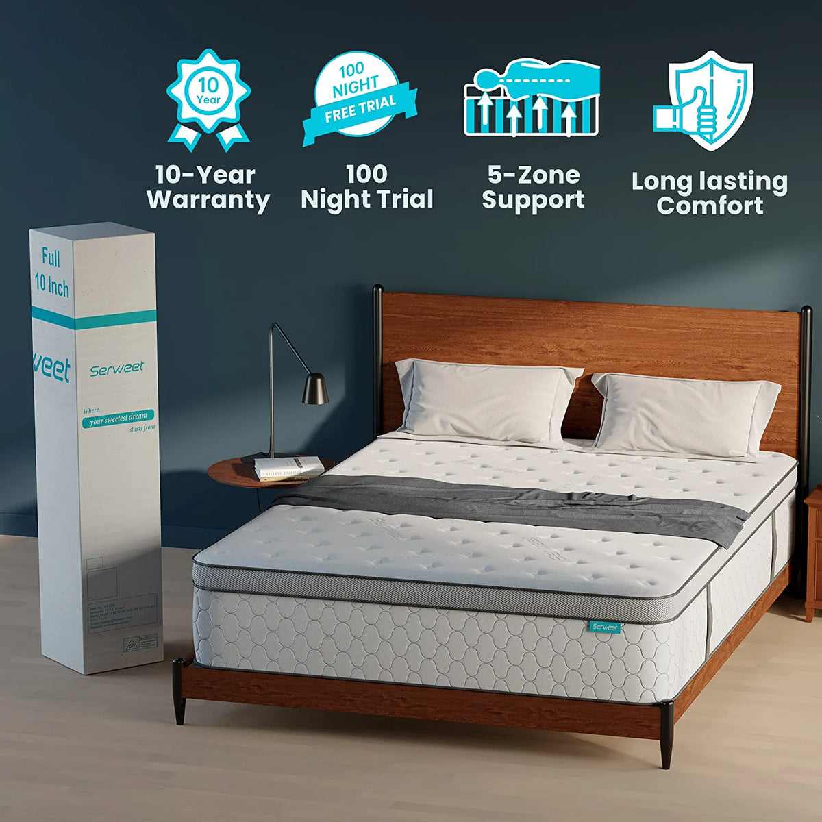 8 Inch Gel Memory Foam Hybrid Mattress U808