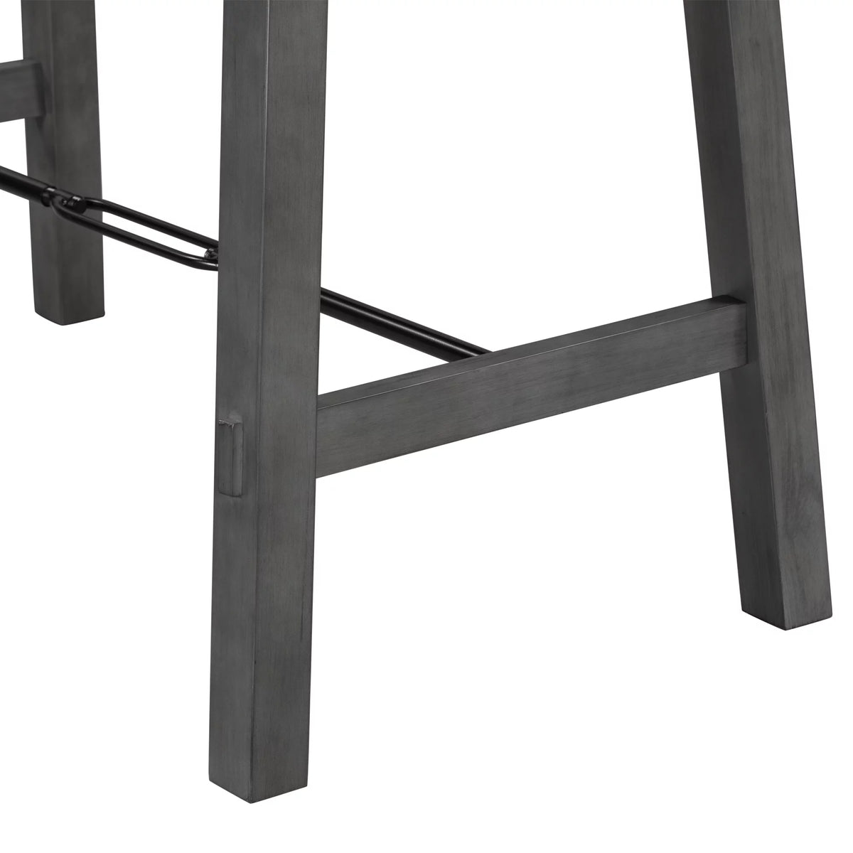 Counter Height Dining Table Solid Wood & Metal Gray L4592