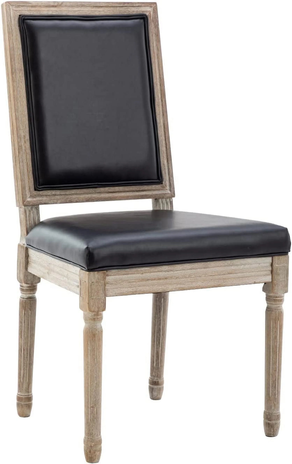 Black Leather Upholstered Dining Chairs Set of 6 V392685