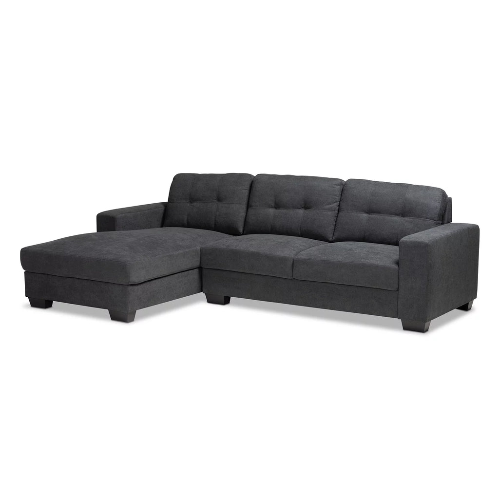 Dark Grey Sectional Sofa with Left Facing Chaise Q7155