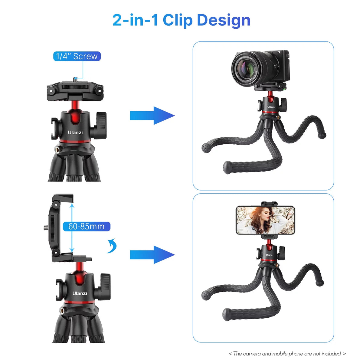 Flexible Mini Octopus Tripod with Ball Head Z124