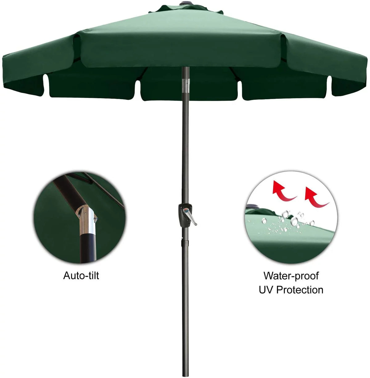 Green Round Table and Patio Umbrella O745