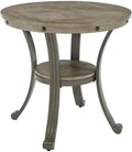 Metal and Wood Round Accent Table X674807