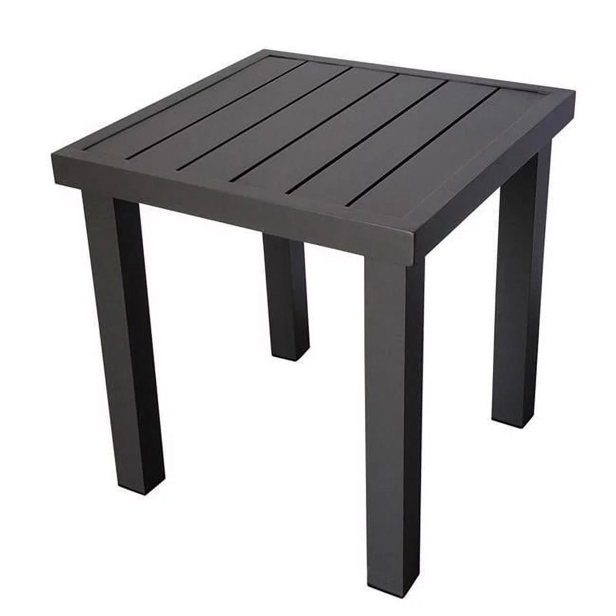 Brown Square Aluminum Slat Top Side Table U715621