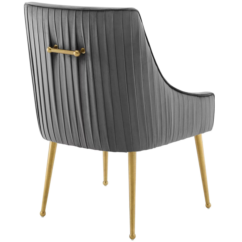Gray Upholstered Velvet Dining Chair D689662