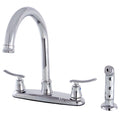 8-Inch Centerset Kitchen Faucet with Sprayer, Polished Chrome I766610