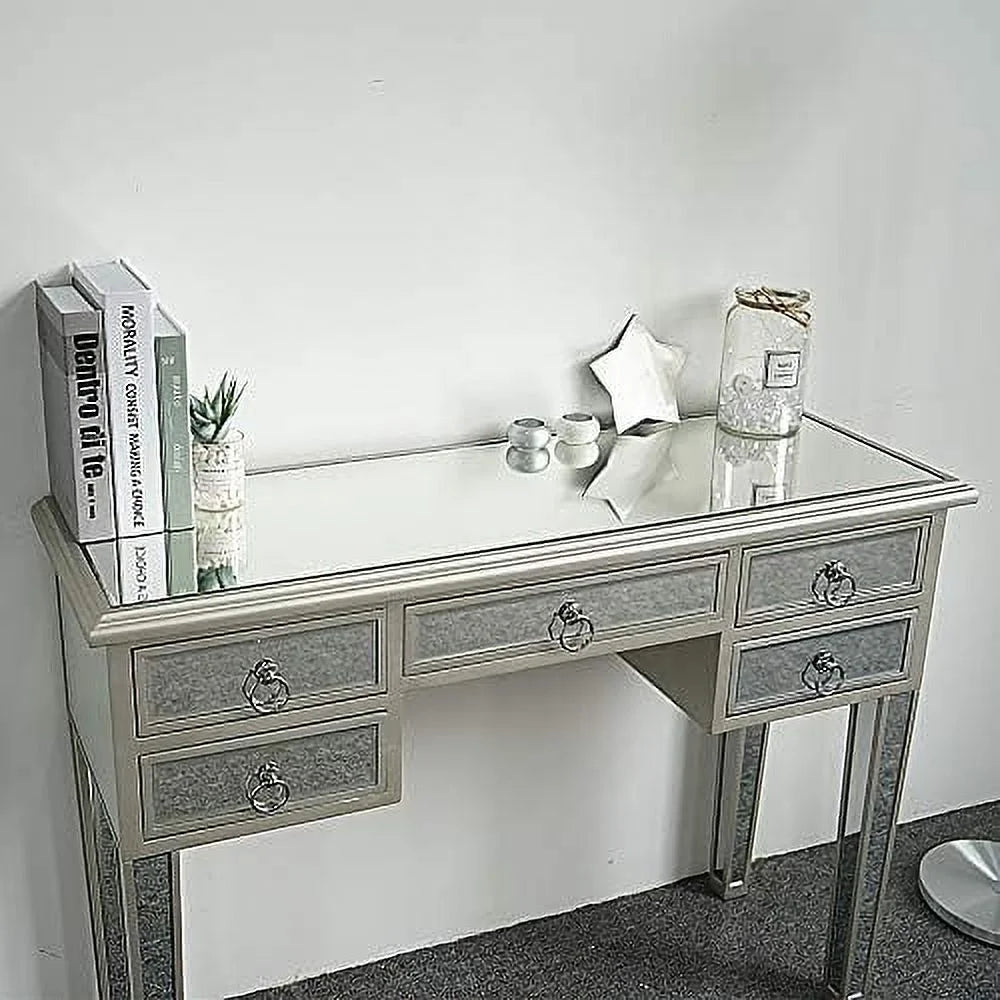 Mirrored Console Sofa Table with Silver Finish L826