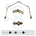 13/16" 4-Sided Bay Window Curtain Rod Antique Brass V7840