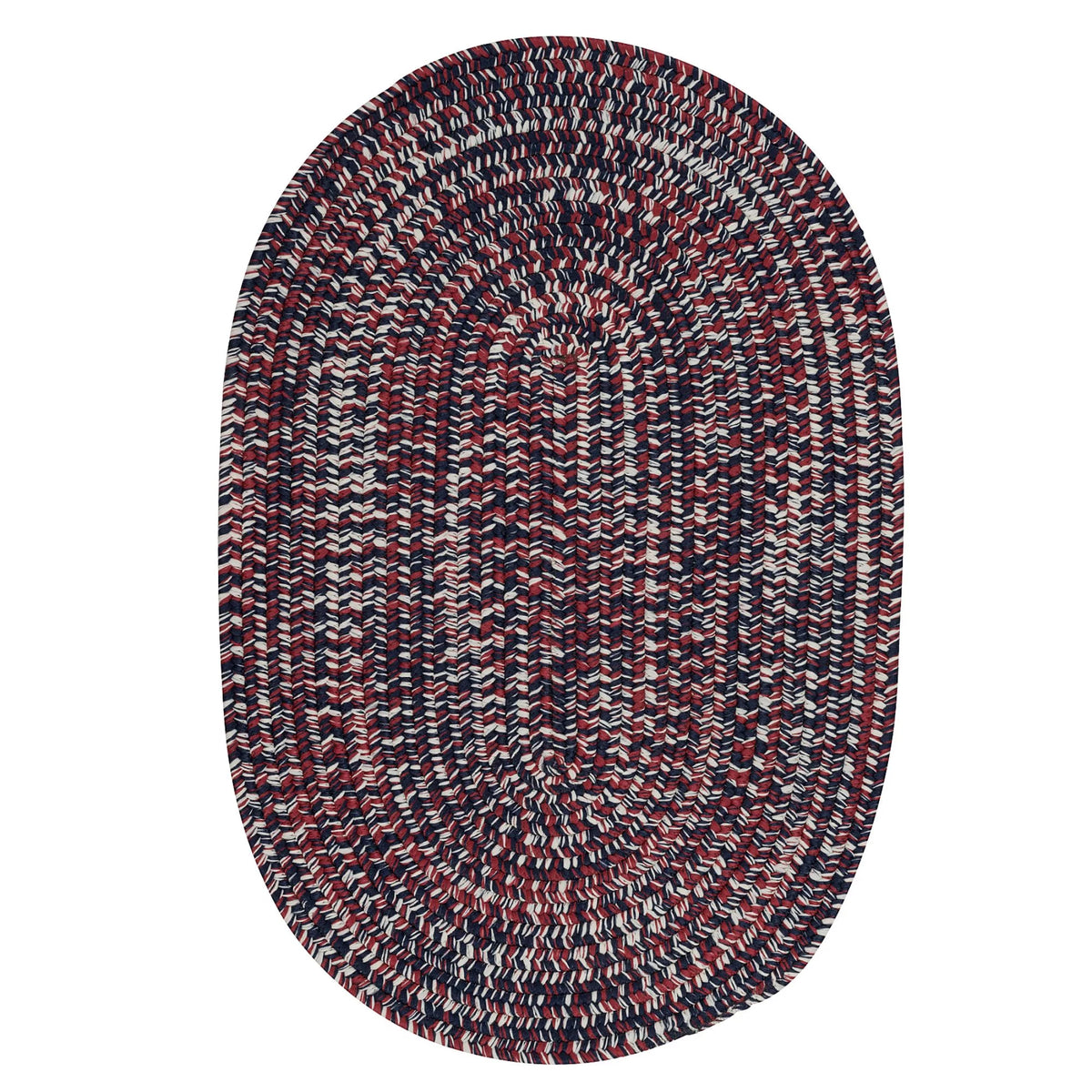 2' x 7' Red and White Reversible Oval Outdoor Area Rug R63356