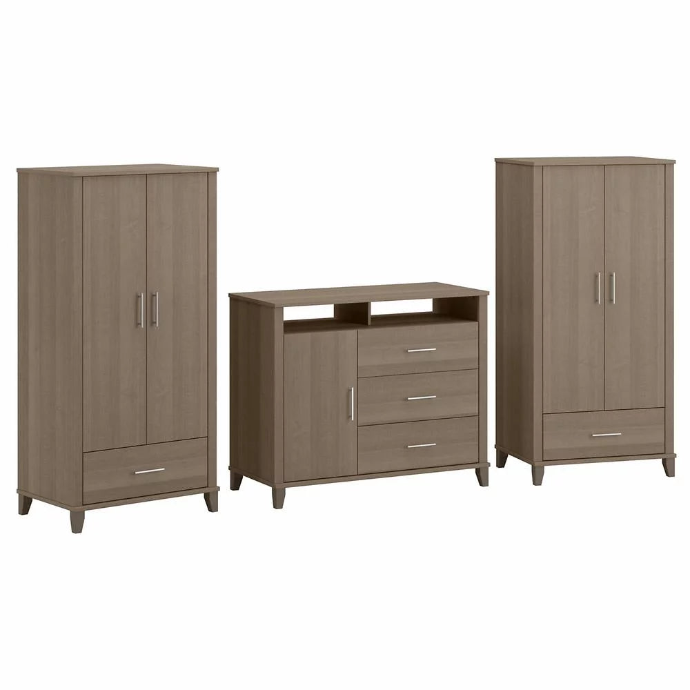 Ash Gray Engineered Wood Armoire Dresser TV Stand D128037