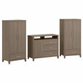 Ash Gray Engineered Wood Armoire Dresser TV Stand D128037