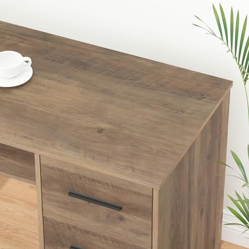 L Shaped Desk with Drawers, 59 Inch K687727