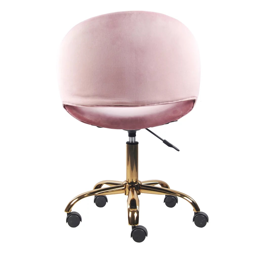 Pink Faux Fur Adjustable Swivel Vanity Chair D585407