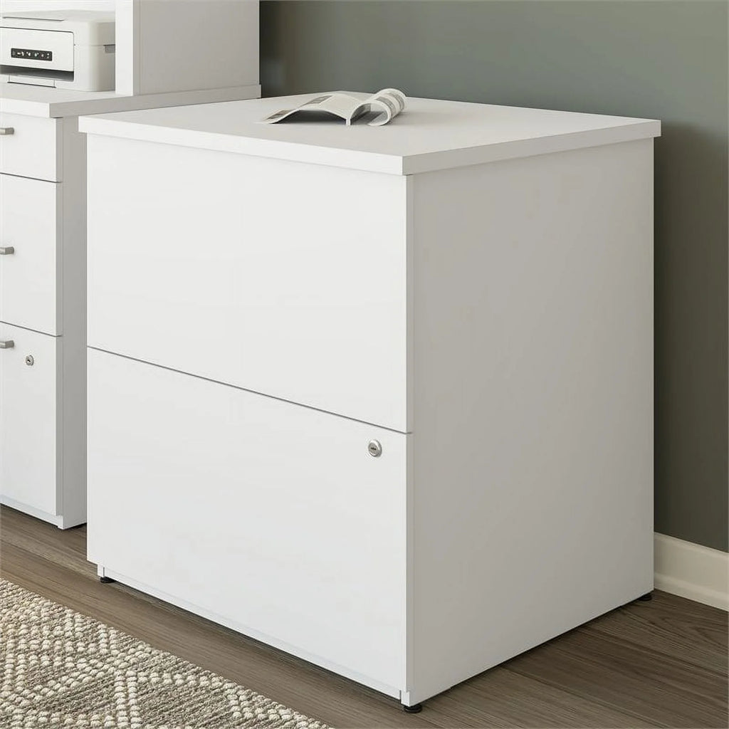 2-Drawer Engineered Wood Lateral File Cabinet in Pure White N741542
