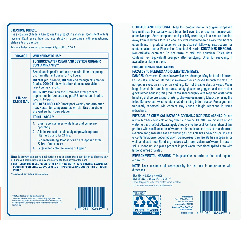 12pk Pool Shock Granules S59162