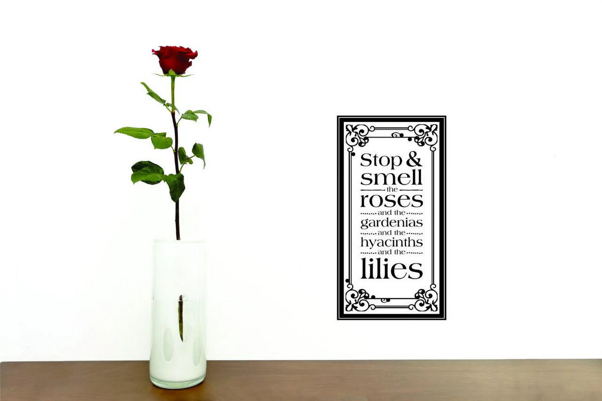 Flowers Rose Bushes Stem Garden Bouquet Wall Decal Sticker 12 Inch x 22 Inch Y345