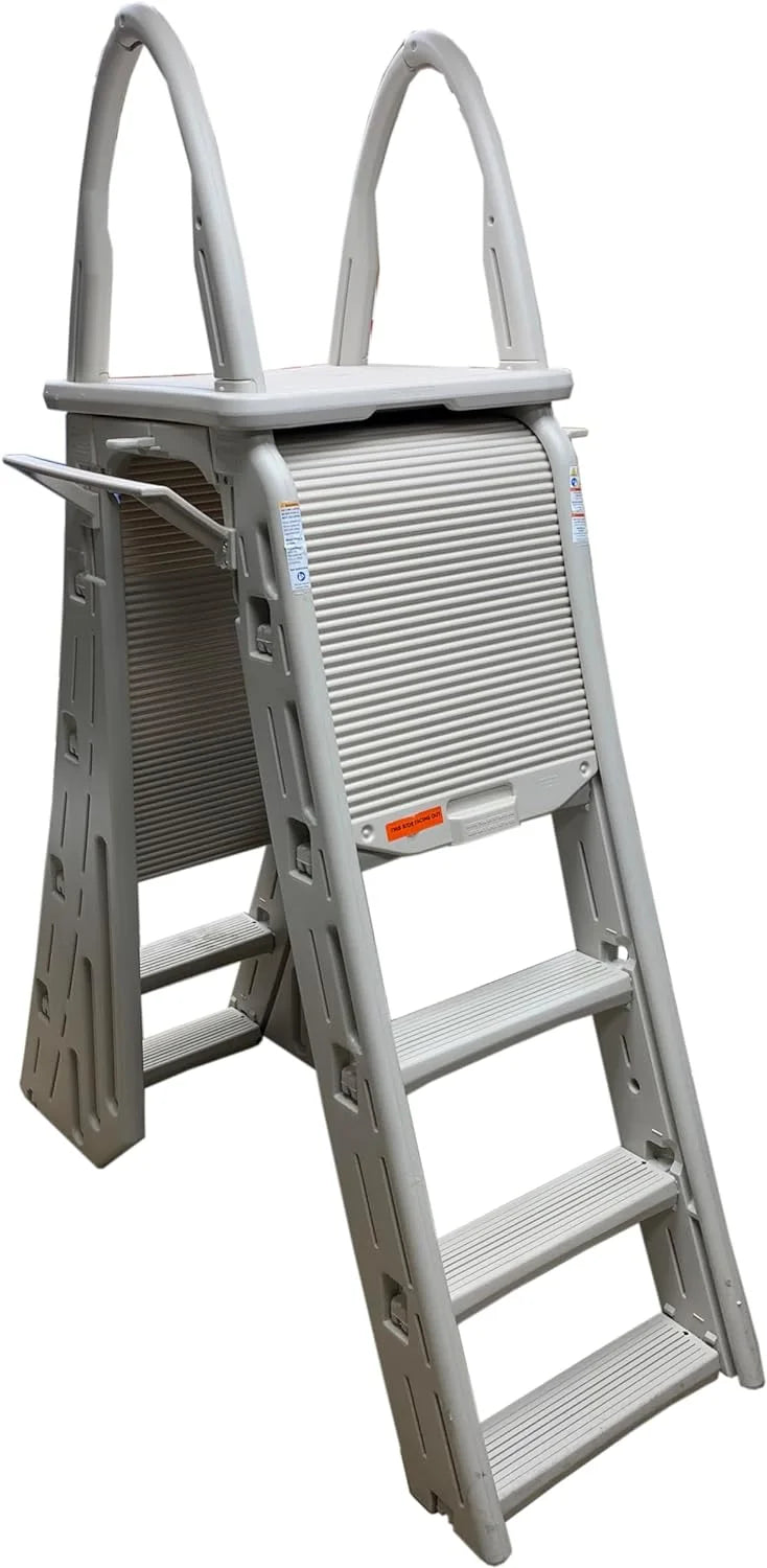 Adjustable A Frame Safety Ladder with Step Barrier W13916