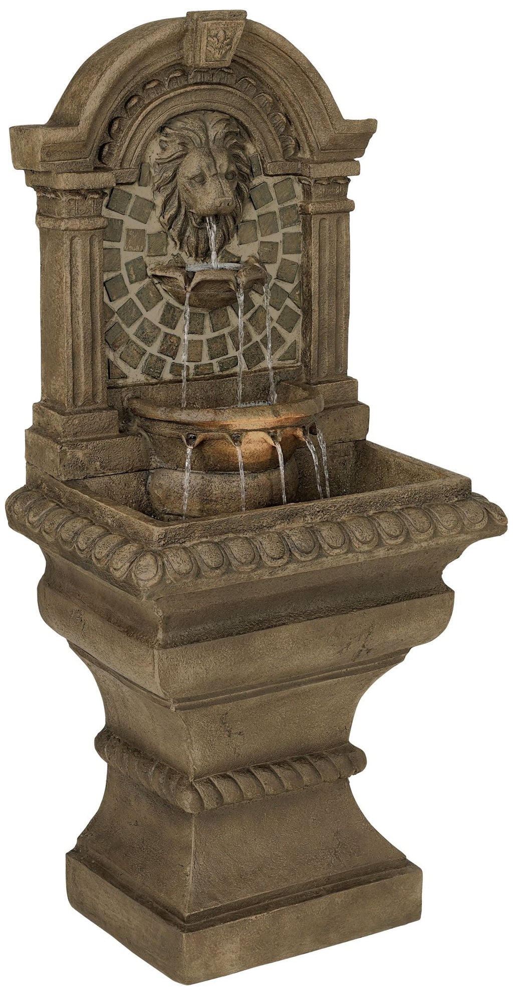 3 Tier Outdoor Wall Water Fountain with LED Light S611238