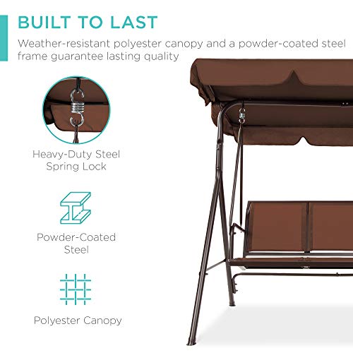 2-Seater Outdoor Adjustable Canopy Swing Glider J29112