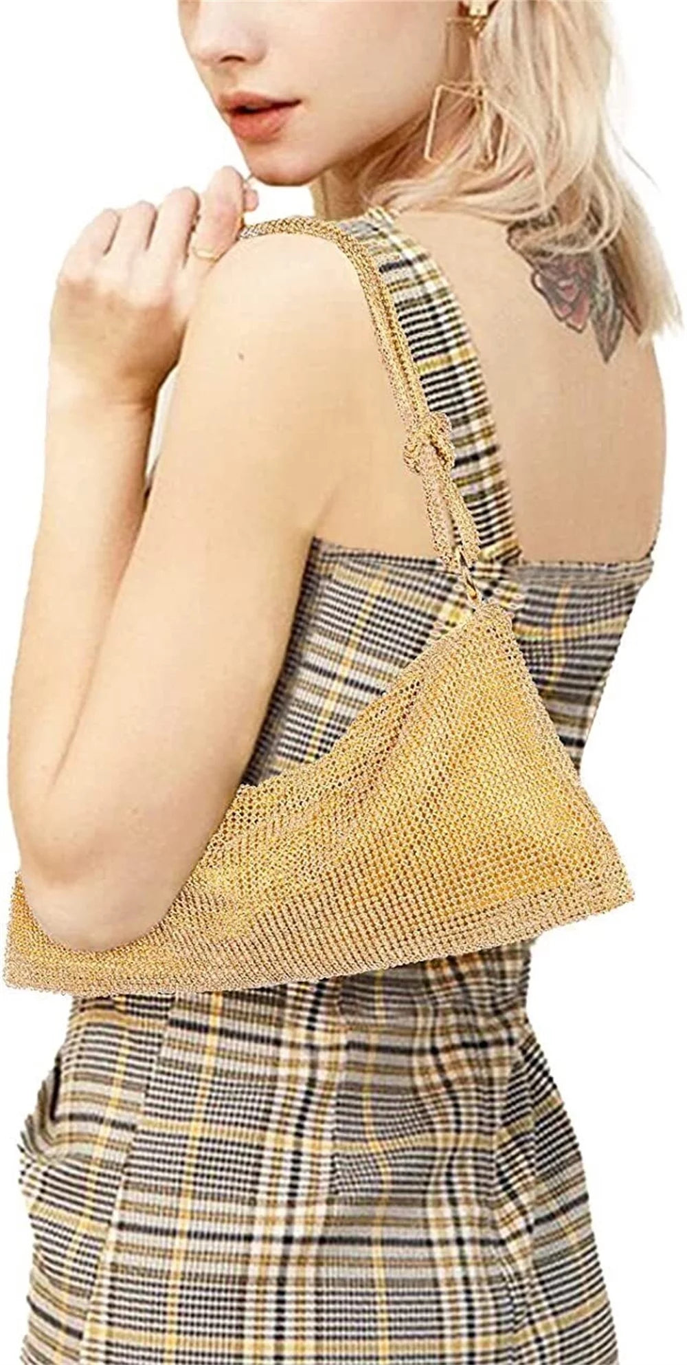 Gold Glitter Rhinestone Crystal Evening Clutch Bag G558
