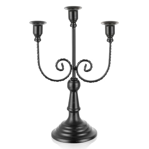 Black 3 Arm Candelabra Set of 6 Y2949