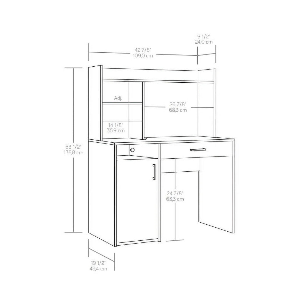 Engineered Wood Desk with Hutch Y8749