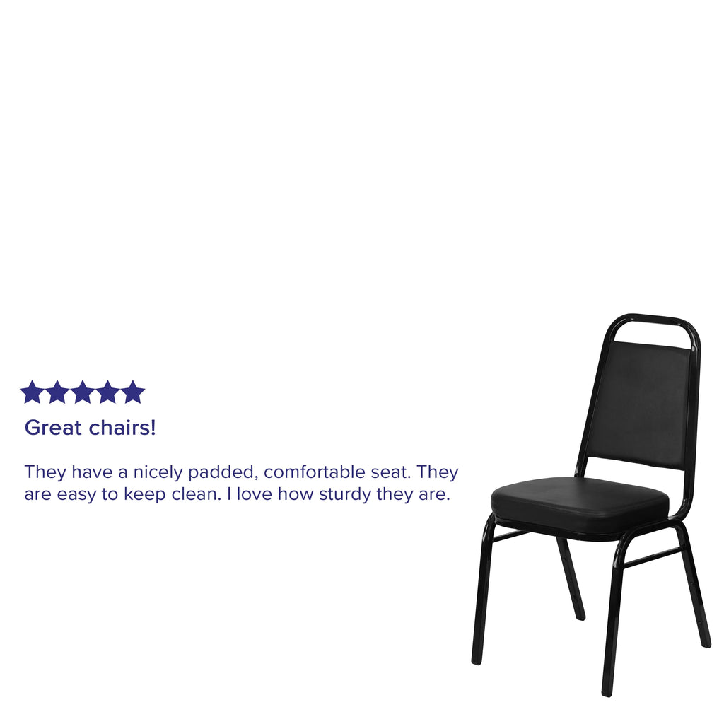 4 Pack Black Vinyl Stacking Banquet Chair F6920