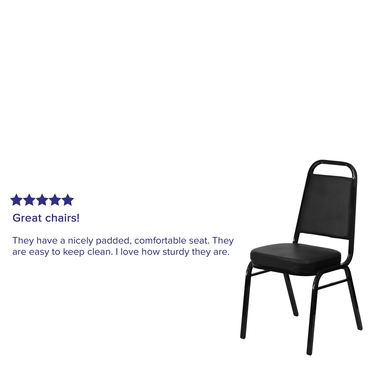 4 Pack Black Vinyl Stacking Banquet Chair F6920