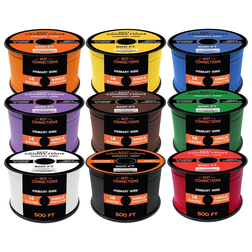 14 Gauge Automotive Primary Wire 500ft 9 Color Z648817
